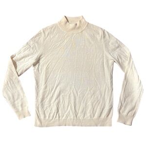 Charter Club Cream 100% Merino Wool Turtleneck Sweater Women’s Size Medium